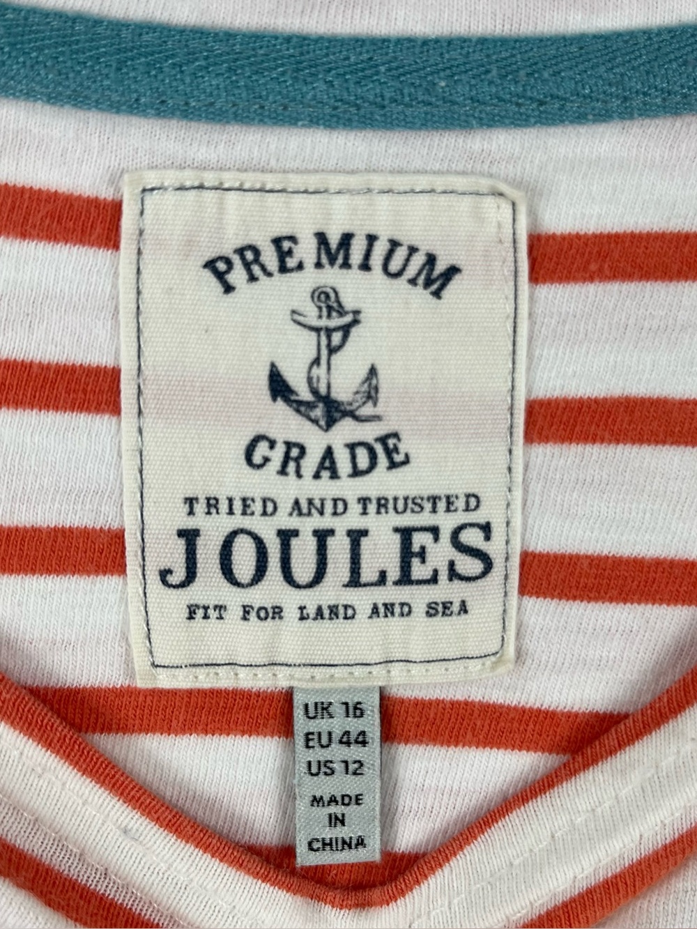 Joules Harbour 100% Cotton Breton Stripe Long Sleeve Top Premium Grade US 12 - Picture 3 of 7